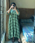 Green Korean Check Dress